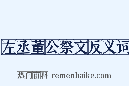 左丞董公祭文反义词是什么意思的图片